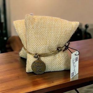 Mother of the Bride gold adjustable bangle bracelet❎